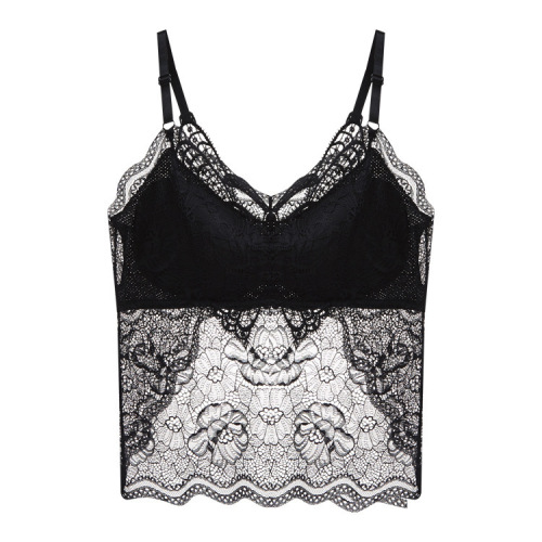 909-1 Butterfly Beautiful Back Lace Camisole Women's Summer Thin Underwear Adjustable Shoulder Straps Breast Pad Wrap Chest Top