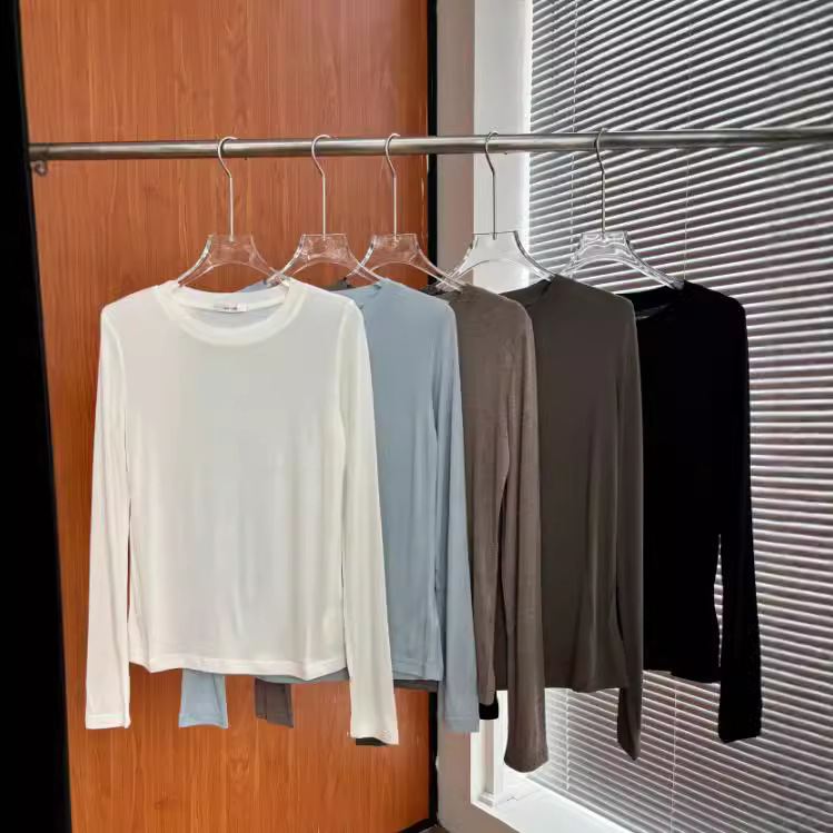 Source Manufacturer Newly Upgraded Row Normcore Lyocell Tencel Wool Bottoming Shirt Air-Conditioning Shirt with Long T-Shirt in Stock