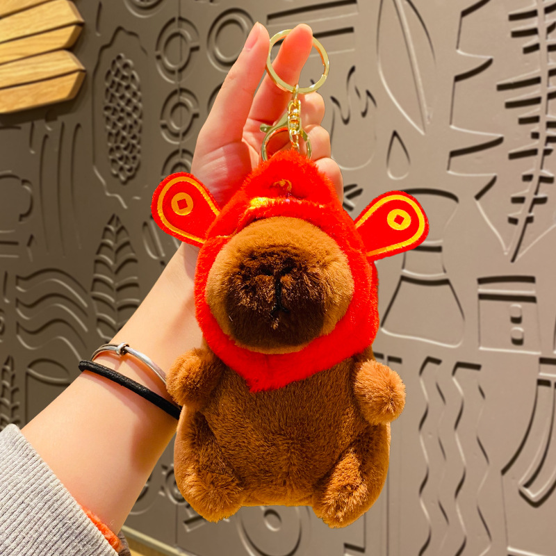 ギシギシと鳴くカピバラのカピバラのぬいぐるみが泡を吐いてつまみます。プレゼントが可愛いです。