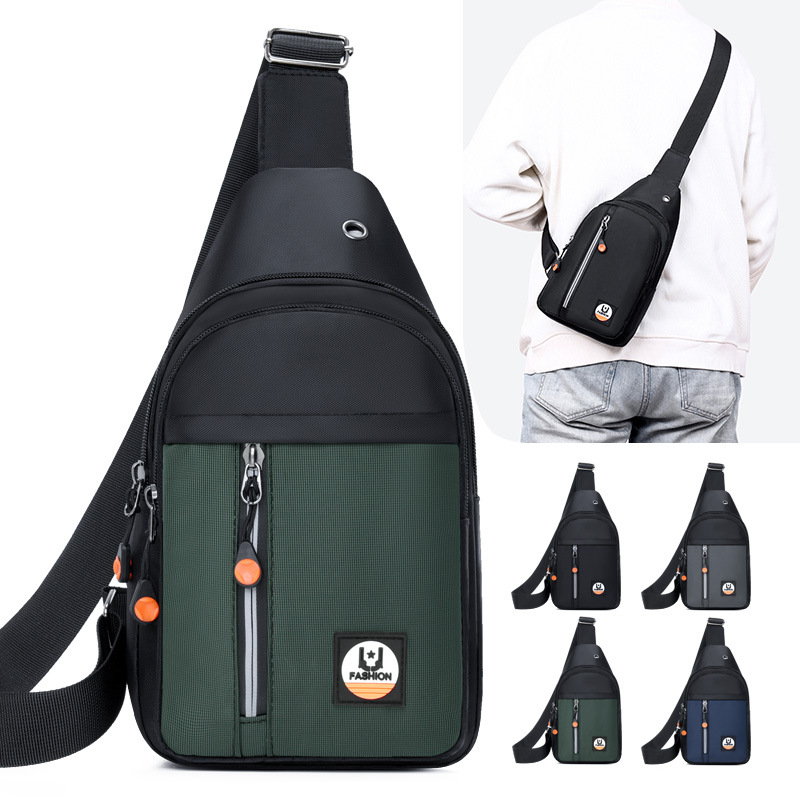 Comercio exterior nuevo bolso de pecho para hombres estilo coreano multicapa de almacenamiento versátil bolso de hombro para salir a la moda con bolso de bicicleta deportivo