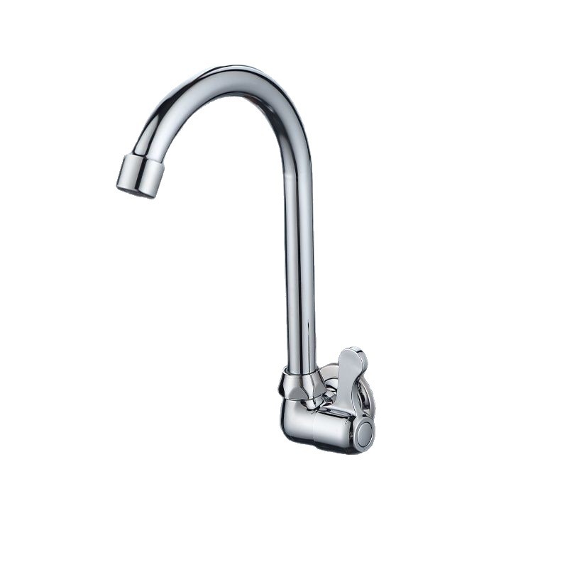 Grifos de latón de pared de enfriamiento único para lavabo doméstico lavabo de cocina lavabo pequeño giro giro