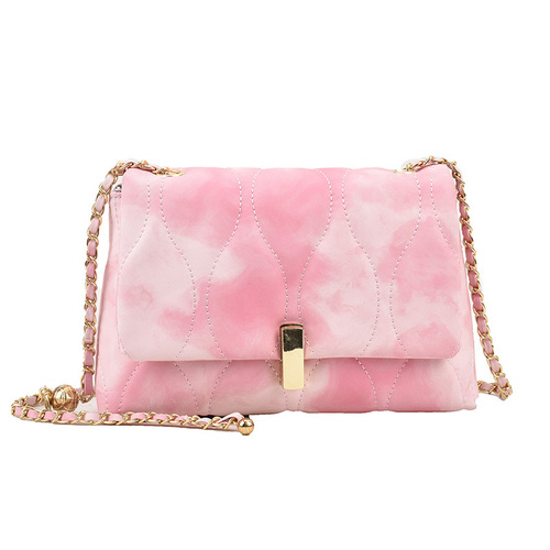 Popular chain bag for women, new style, fashionable embroidery thread shoulder bag, summer style, stylish chain crossbody bag