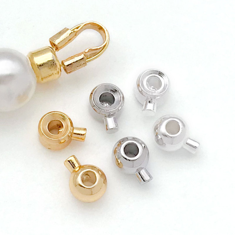 Copper-Plated High-Pressure Resistant Positioning Beads, Flat End Clasps, DIY Handmade Jewelry Accessories, Necklace and Bracelet Clasps