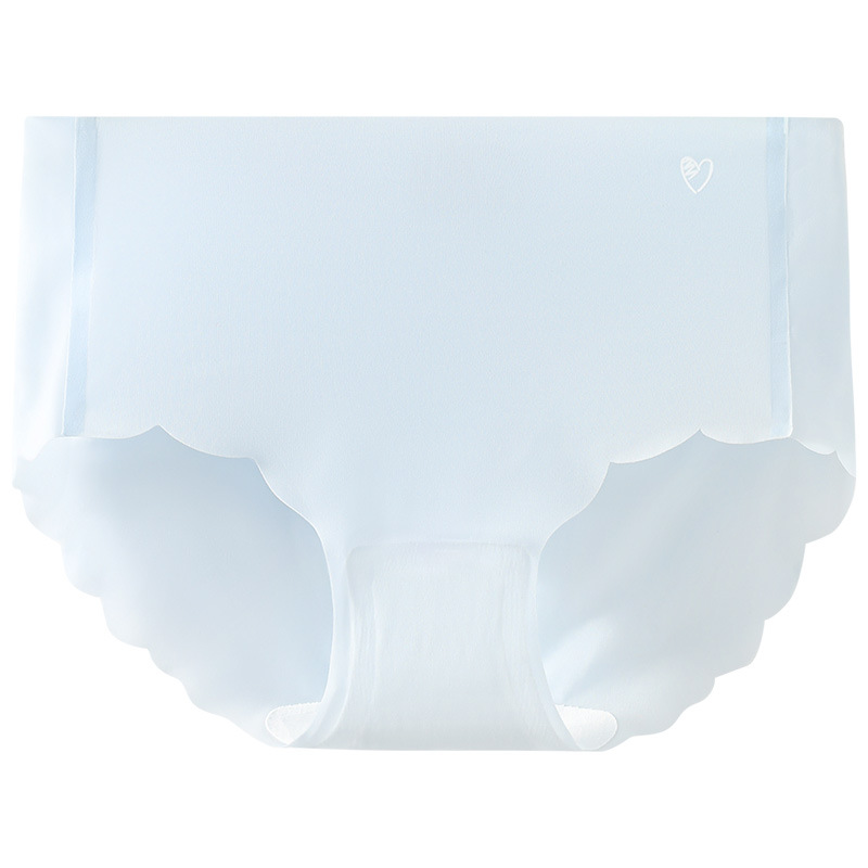 Ropa interior de seda de hielo para mujer pantalones cortos triangulares finos de verano cabeza algodón puro antibacteriano transpirable entrepierna bragas sin costuras para niña de cintura media