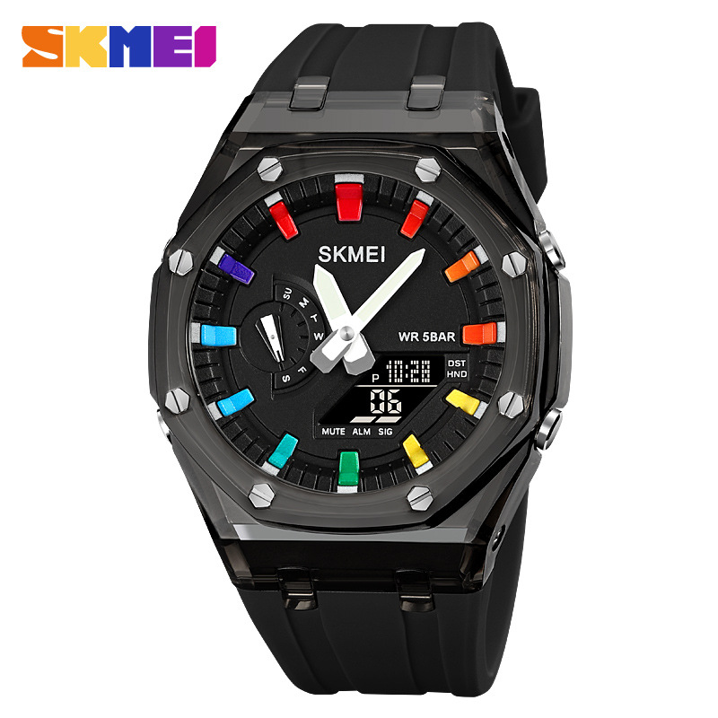 Mommy Reloj electrónico transfronterizo Multifuncional Luminoso impermeable Reloj para estudiantes Deportes al aire libre Cool Reloj electrónico para hombres