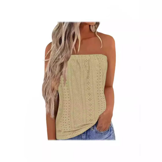 Ladies Floral PrinT Color Block ElasTic Casual Loose Plaid Tube Top T-shirT VesT Top