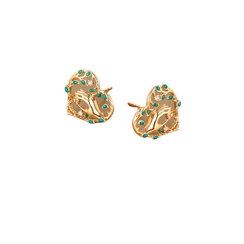 Xupe joyería 2023 Nuevo 18K chapado en oro pendientes en forma de corazón de alto grado pendientes en forma de corazón regalo del Día DE LA Madre