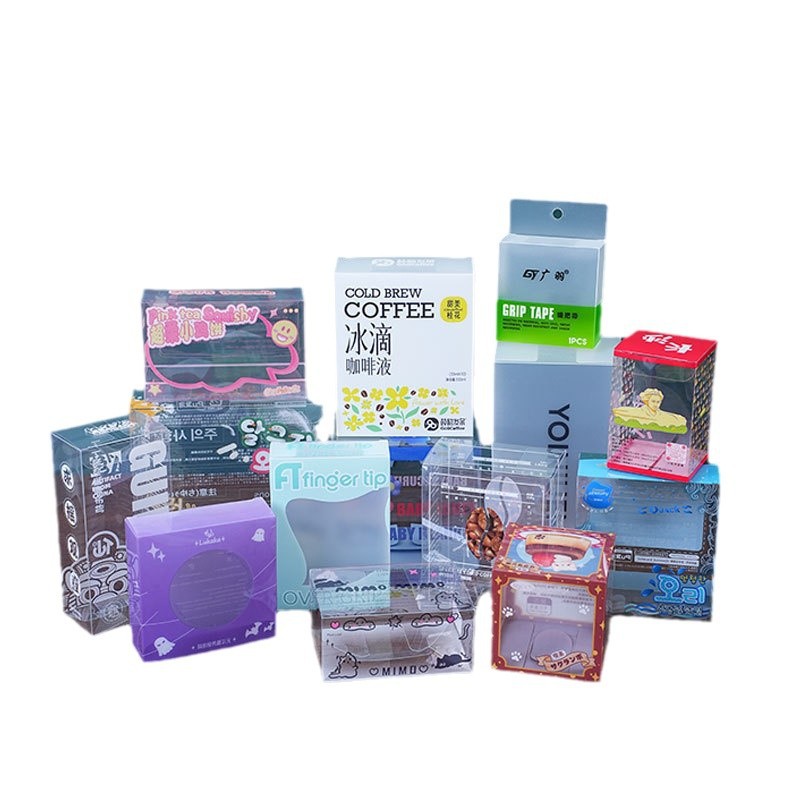 Caja de embalaje transparente para café pet cajas de plástico plegables coloridas cajas de plástico transparentes de PVC personalizadas