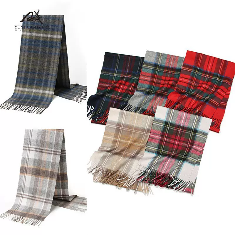 2025新品羊绒英伦格羊绒保暖情侣款围巾批发15支保暖围巾一件代发