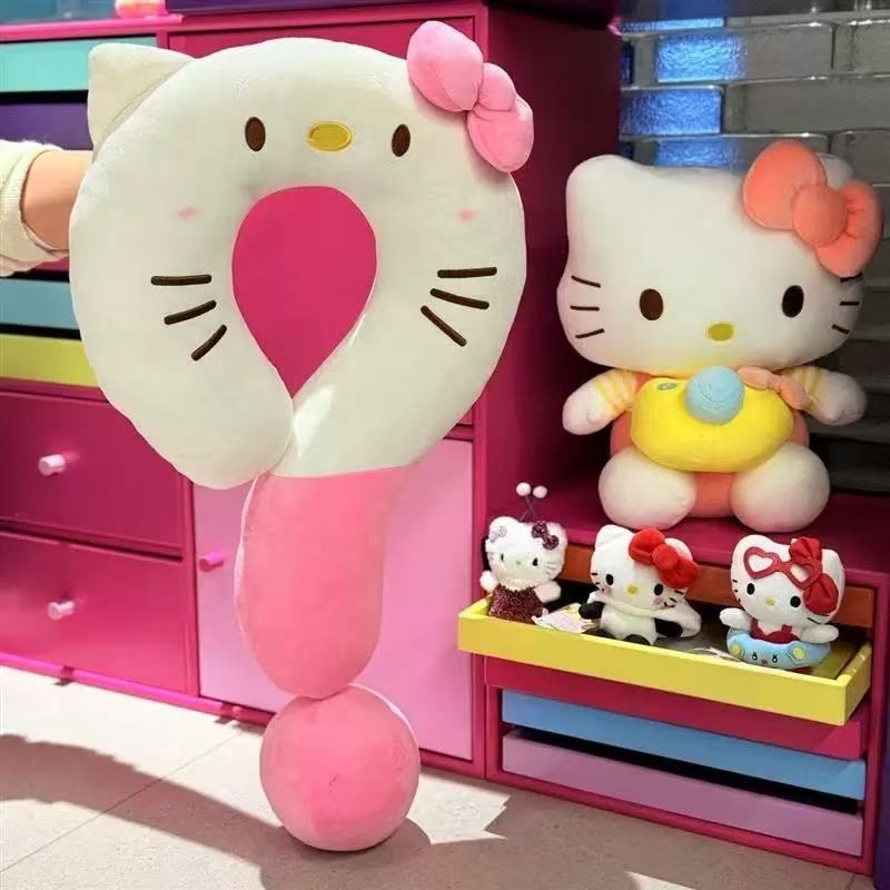 漫画 kt 猫疑問符 U 字型枕カジュアル枕ぬいぐるみソファクッション装飾装飾品昼寝枕女性|undefined