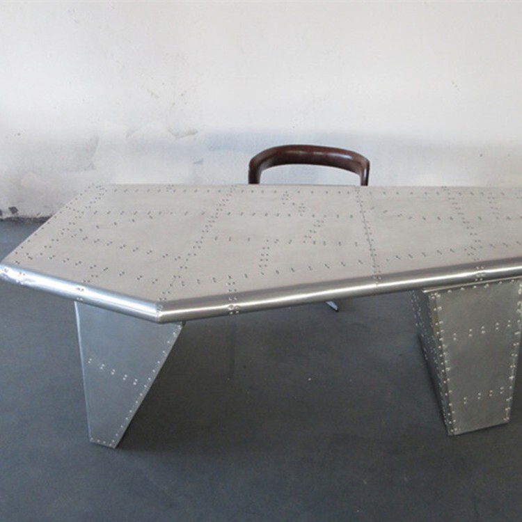 American Post-modern Aerospace Aluminum Rivet Desk LOFT Industrial Style Large Class Desk Personalized Creative Desk Desk Office Desk