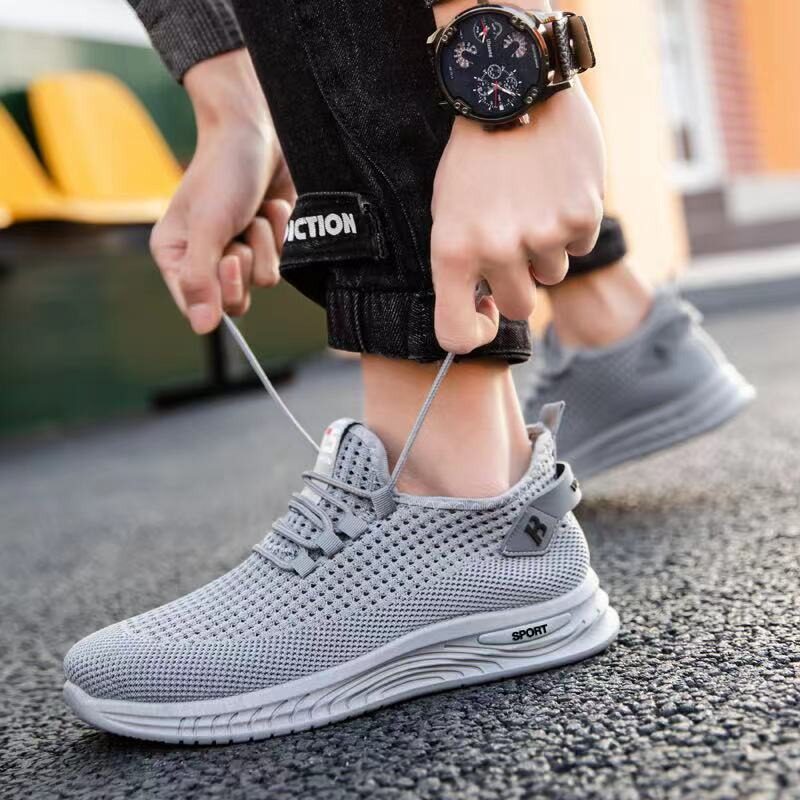 Giày lười nam lưới thoáng khí kiểu thể thao nhẹ đế mềm — Màu be, Màu xám, Màu đen chi tiết 11