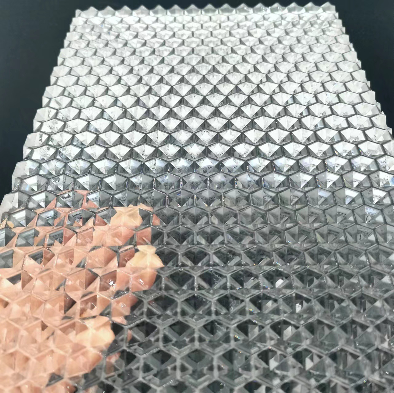 高透明六角大钻石亚克力蜂窝眼屏风隔断展示展架家具装饰有机玻璃