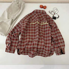 MQT韩货童装儿童衬衫2025新款洋气男童秋冬装女童长袖上衣外套潮