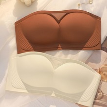 光面无痕内衣女小胸聚拢无肩带美背抹胸夏季薄款隐形防滑性感文胸