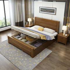 實木床雙人床1.8米新中式雙人大床1.5M現代簡約主臥婚床工廠直銷