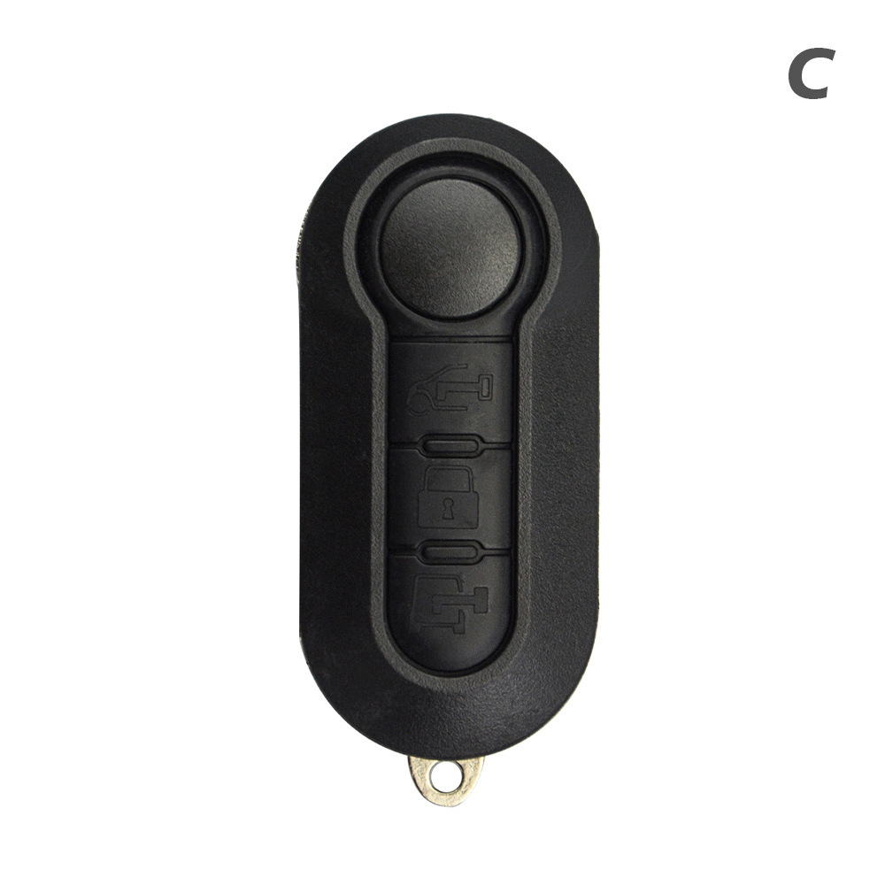 Remote Key Shell, Fiat Car Keys - 3-button-black-lock