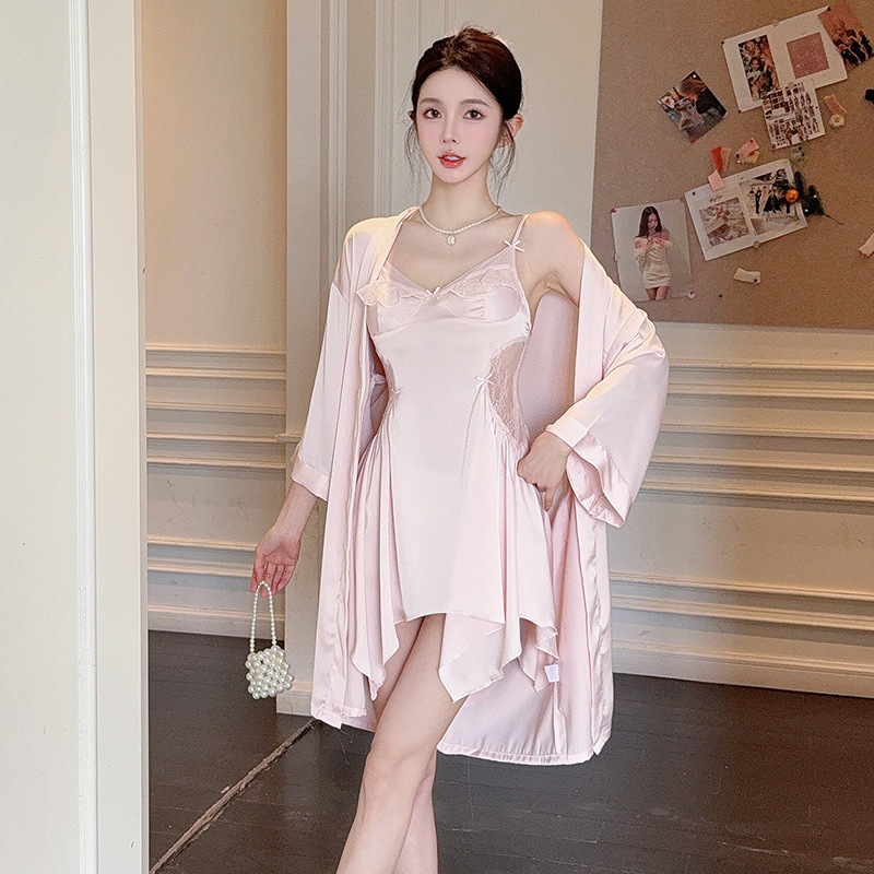 핑크 싱글 가운