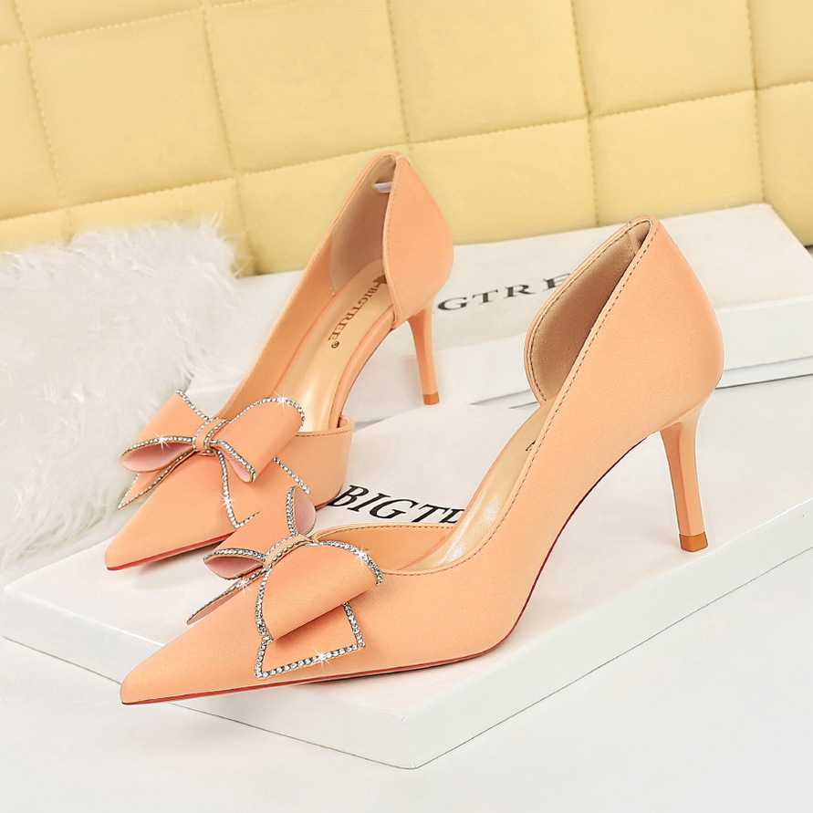Décolleté stiletto con fiocco in strass per matrimoni_voghion.com