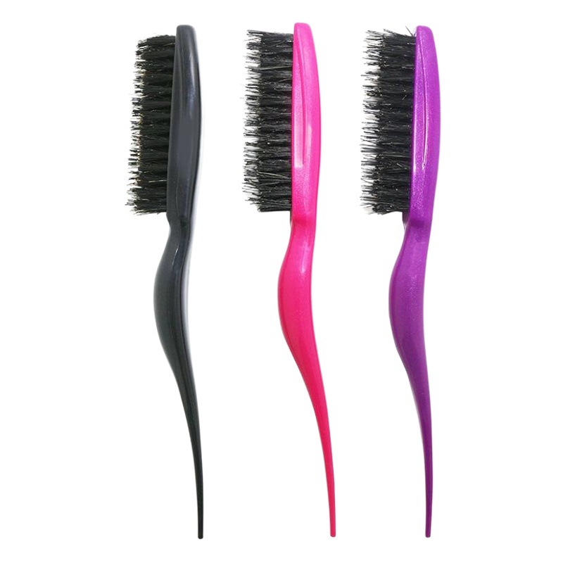 Peine de pelo de tres hileras de cerdas de pelo updo peine de cola puntiaguda mullido bolsa de pelo de noche estilo peine de pelo updo peine al por mayor