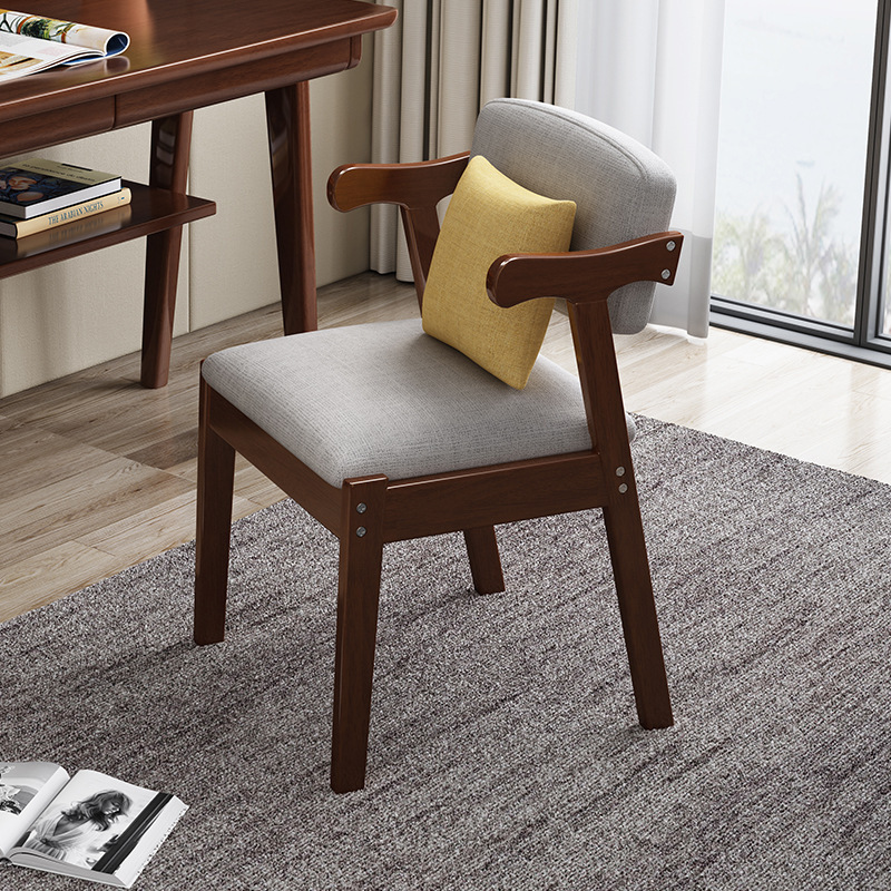 Silla de madera maciza respaldo silla de ocio estudio oficina negociación de té hotel silla de comedor de madera maciza