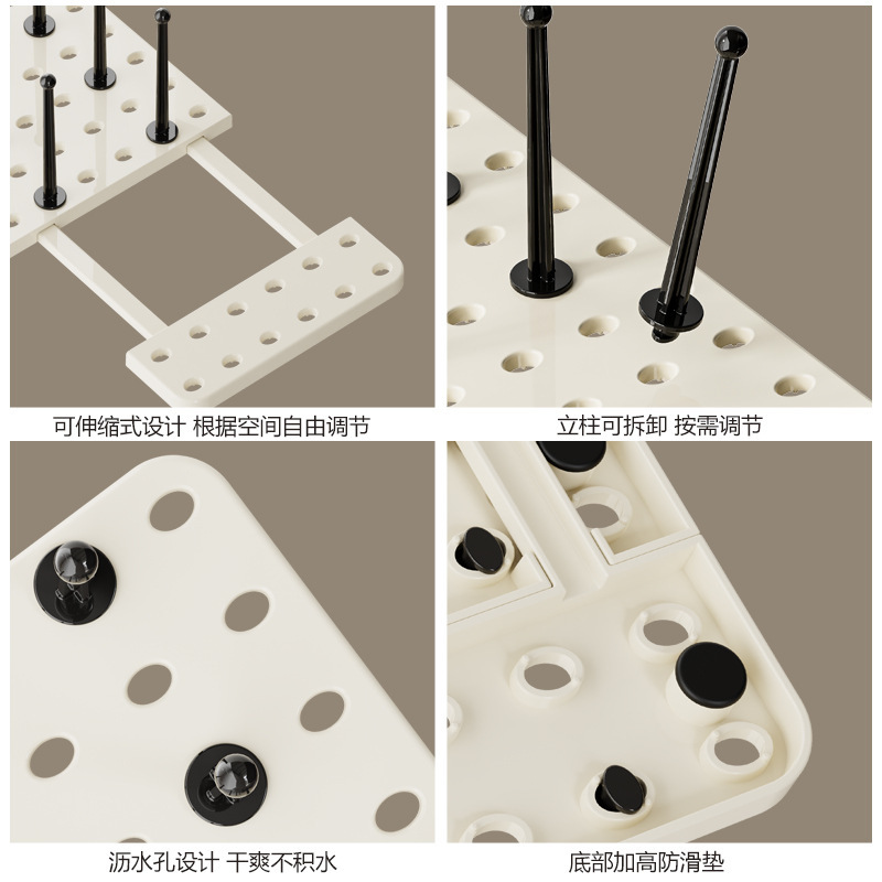 厨房碗筷架家用厨具餐具餐盘可伸缩置物抽屉内台面多功能置物架|undefined