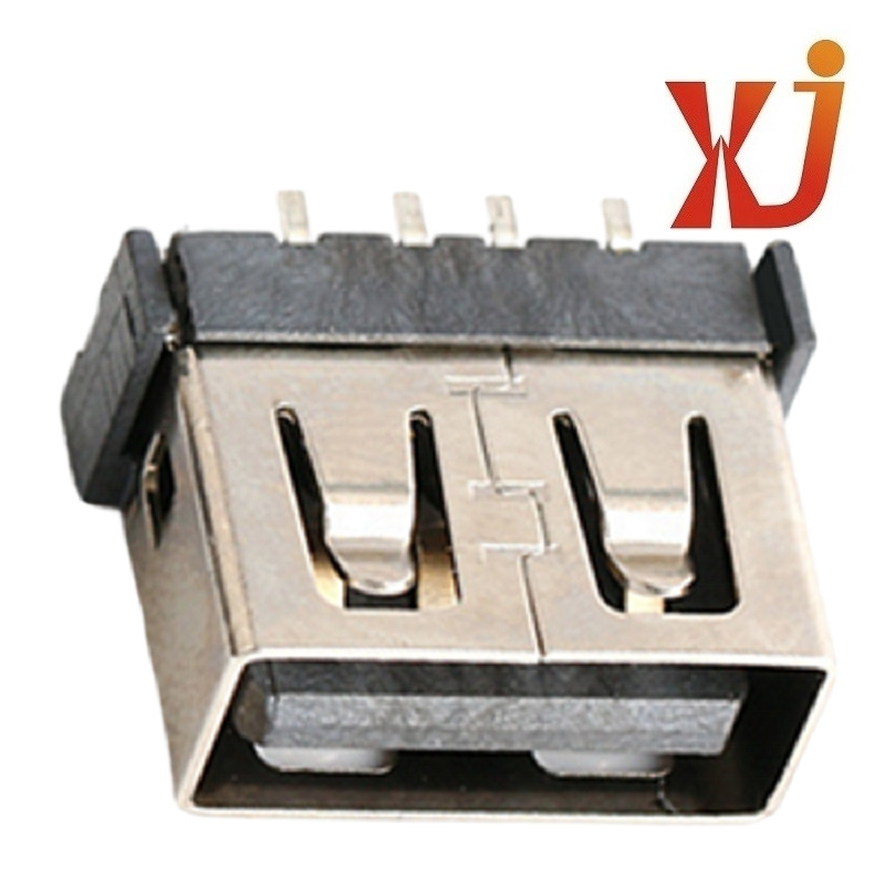 立式USB接口 180度USB母座  A型 2.0 USB插座180度  平口USB插孔