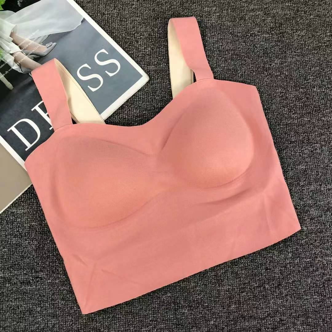 Nuevo chaleco de alta calidad sin marcas de largo medio de la espalda de dama sin anillo de acero bra de yoga ropa interior deportiva mujer al por mayor