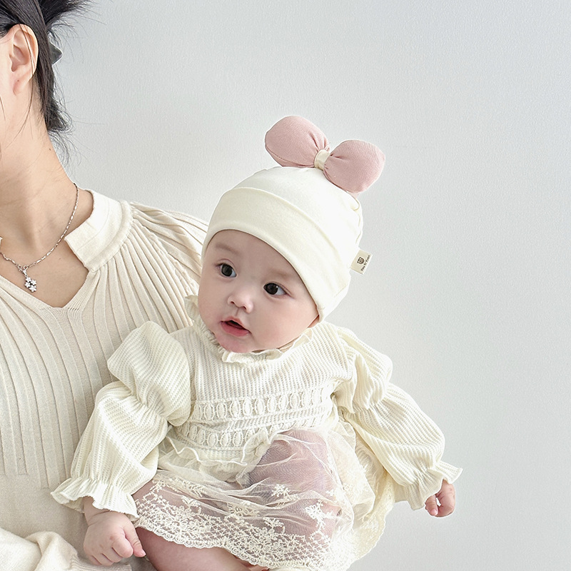 Bebés primavera y otoño delgada puerta de chimenea gorra bebé 0 - marzo recién nacido gorra de mes pequeño gorra