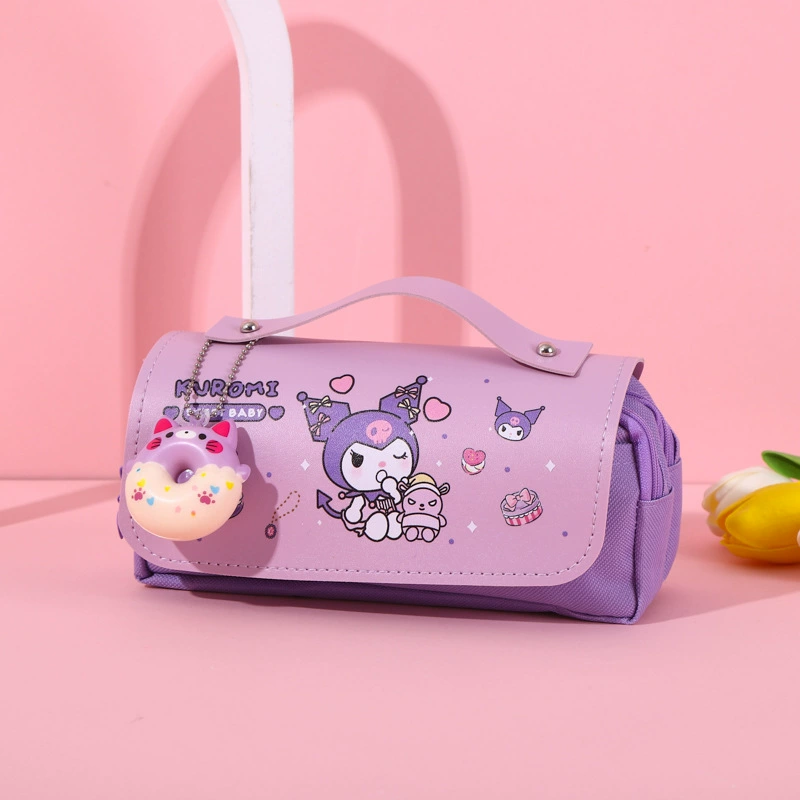 Sanrio, высококачественный вместительный двойной карманный пенал для школьников, антистресс