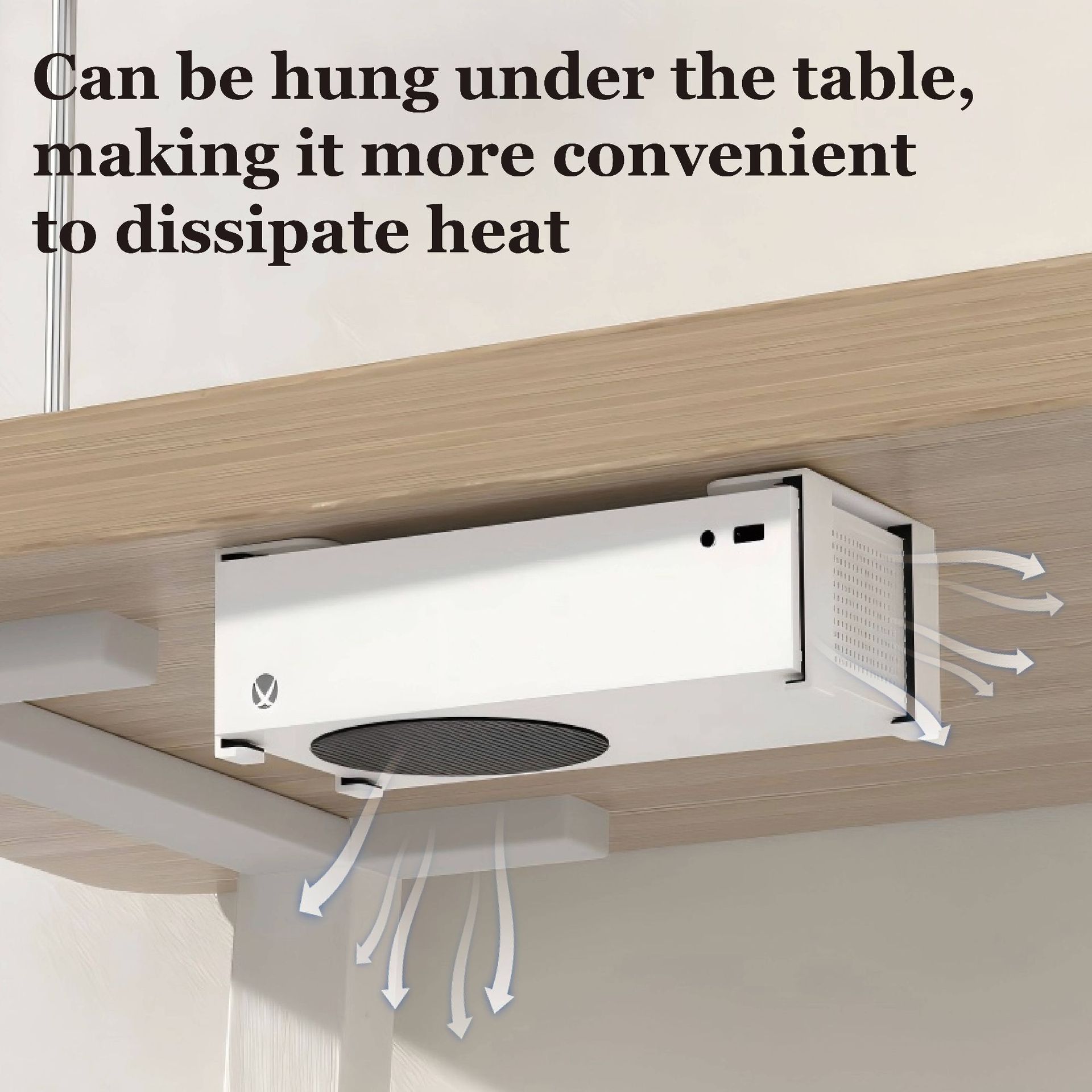 XBOXSeriesS debajo de la mesa Soporte de metal de doble propósito Accesorios de juegos XSS Manija de almacenamiento Rack debajo de la mesa