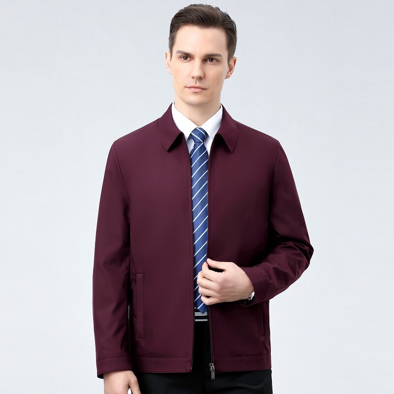 2026 Spring and Autumn Middle-Aged Men's Executive Jacket, Light Luxury Business Casual Turn-Down Collar Jacket, Large Size 2026 Spring and Autumn Middle-Aged Men's Executive Jacket, Light Luxury Business Casual Turn-Down Collar Jacket, Large Size