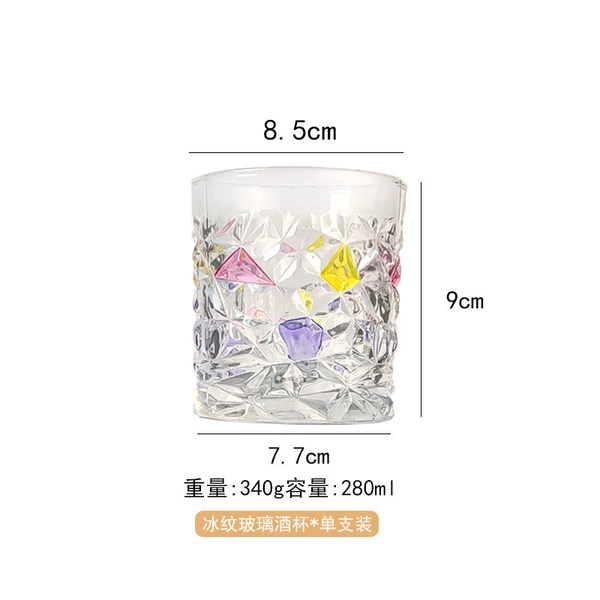 Ice pattern glass wine glass. Single package