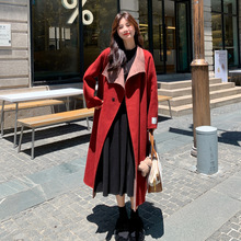 红色双面羊绒大衣女2025年秋冬新款韩版爆款高级感羊毛呢子外套女