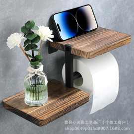 木质卫生纸架农舍浴室配件墙壁纸巾架置物架壁挂式卷纸置物架