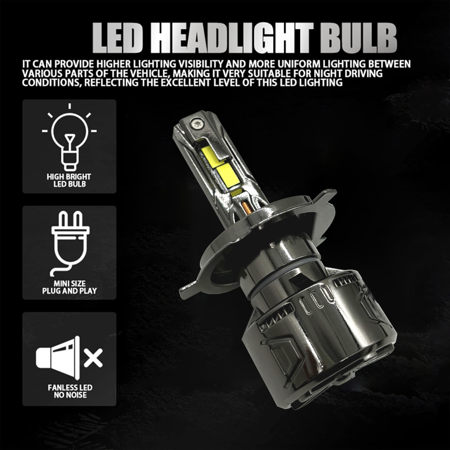 Tcyato Hot-Selling New Model Car and Truck Front Headlights White Light 300W Gun Color Gold 4 Copper Tubes H1H4H7