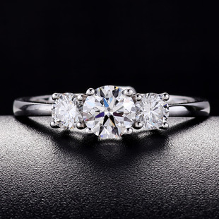 Easiest for Match Three-Stone Diamond Ring for Women 18K White Gold Jewelry Custom Wedding Ring with Igi Certificate Cultured Diamond Ring