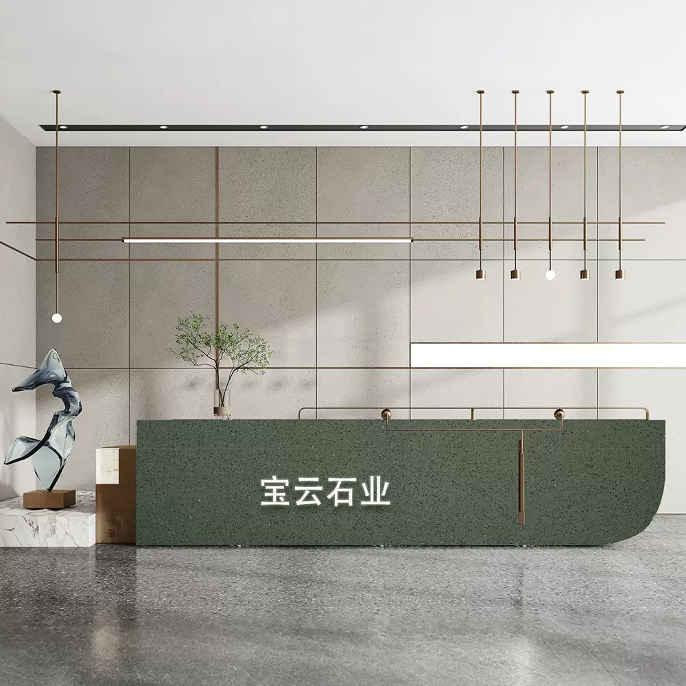 人造石有机水磨石石头森林灰背景墙台面地面大理石酒店墙面地砖