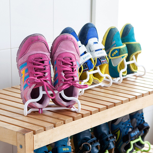 Wholesale 2-pack dormitory space-saving simple plastic shoe rack, installation-free multi-functional sports shoe storage and organization rack