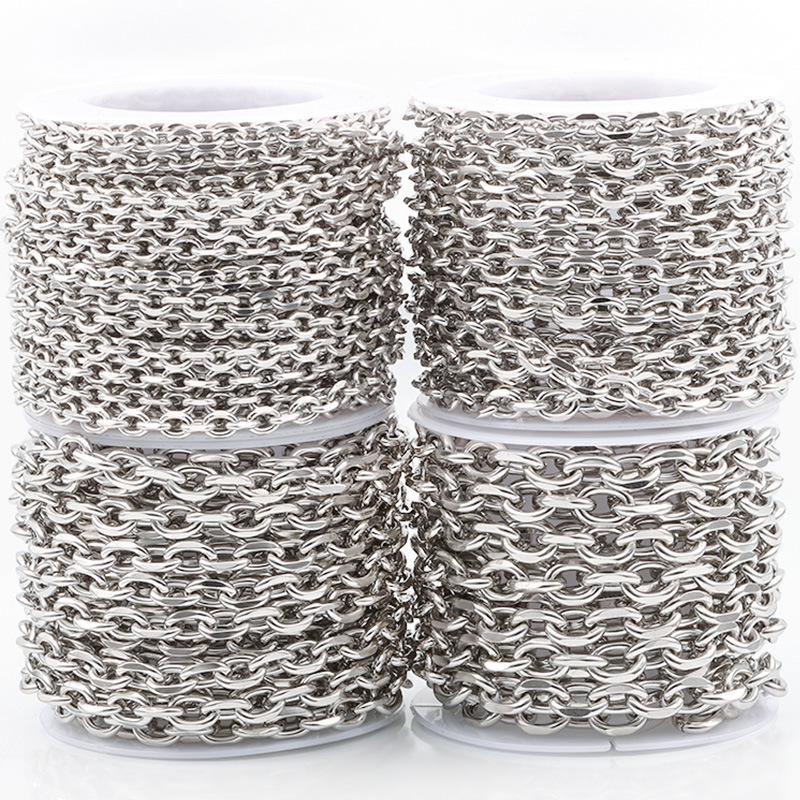 Chain Jewelry Making Type 1 Piece 304 Stainless Steel Elliptical Split Angle Chain Jewelry Accessories