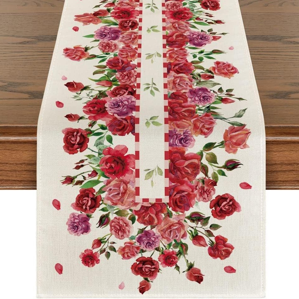 Novedad transfronteriza: Camino de mesa de lino estampado, decoración para sofá, ambiente festivo, estilo nórdico, tira larga.