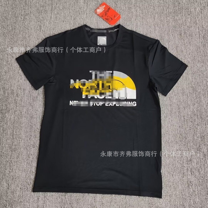 外国貿易正規版 ノースフェイス風 230g純綿ゆったりTシャツ 男女兼用 カップルプリント ゆったり快適|undefined