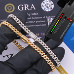 欧美嘻哈跨境5mms925银单排莫桑石男士手链轻奢高级感古巴链定制