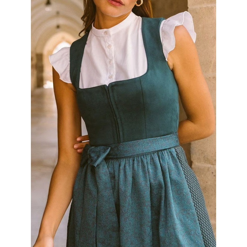 2025 新ドイツオクトーバーフェストメイド服半袖プリントビールドレスドレスステージパフォーマンス服|undefined