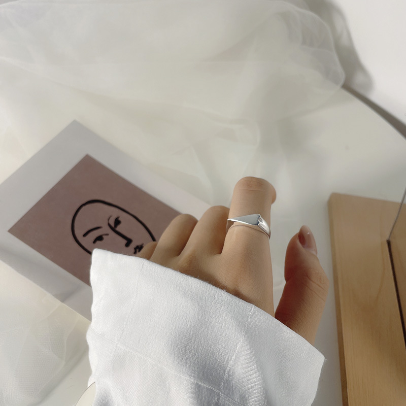 Korean personality creative 925 sterling silver heart-shaped ring wholesale