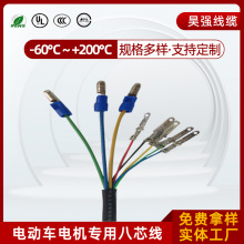 7芯電機引出線電動車八芯線鐵氟龍耐高溫電機線電摩8芯九芯電線