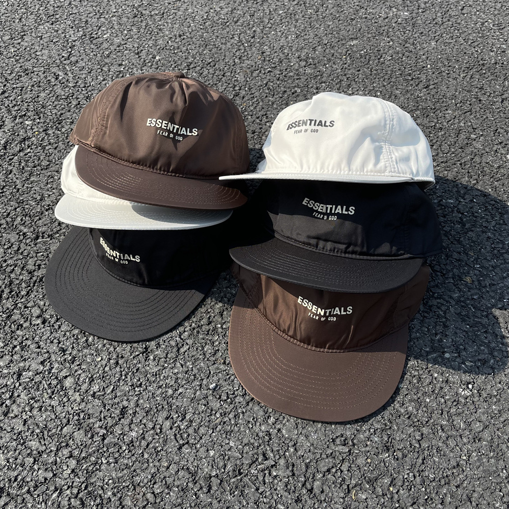 Essentials Re-line Fog High Street Style Flat Brim Soft Top Cap Street Hip-Hop Rap Trendy Brand Hat for Men