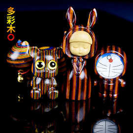 多彩木diy工艺雕无脸猫吊坠钥匙扣 木质 手机包包挂件供应