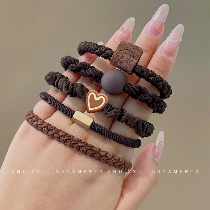 Cuerda para el cabello de dibujos animados, alta elasticidad y durabilidad, banda elástica para atar la cabeza, bola para mujer, lazo para el cabello, cuerda para la cabeza, nueva funda de cuero, accesorios para el cabello, todo fósforo