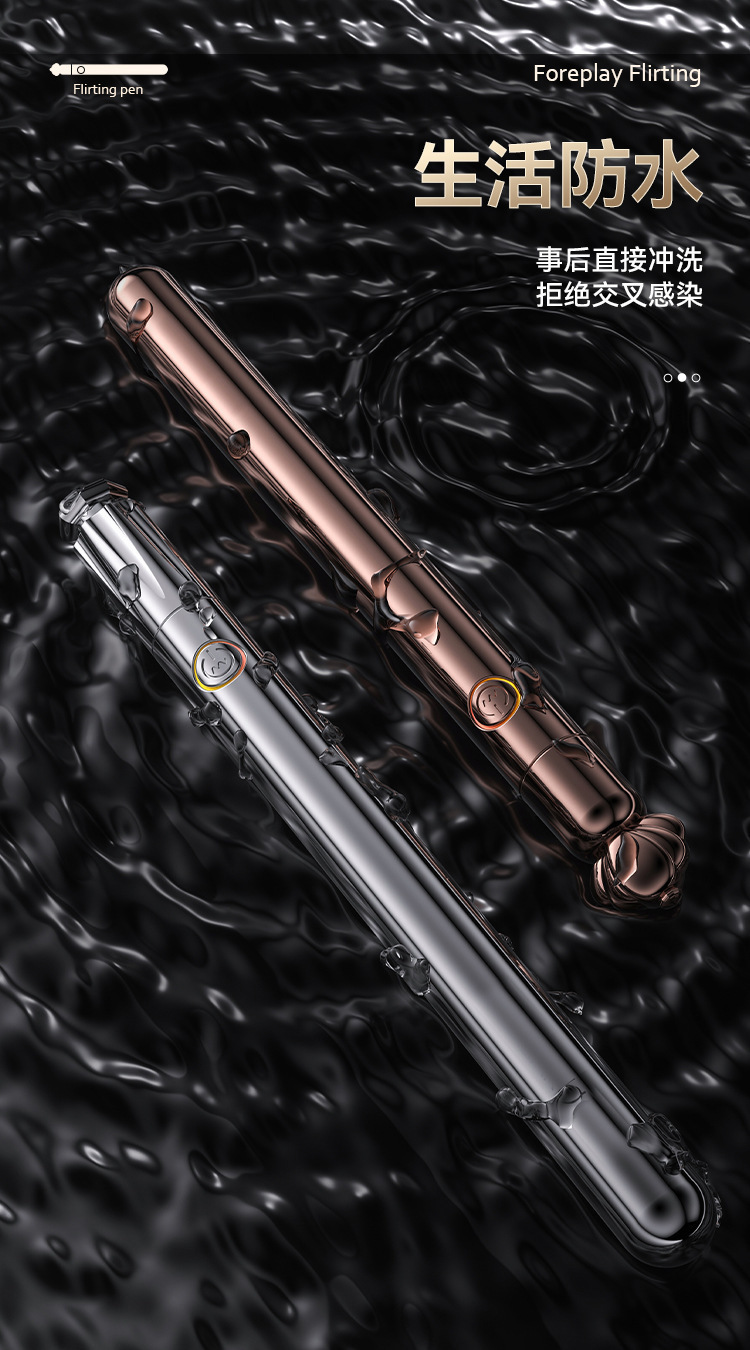 Galaku Flirting Pen Wand-Style G-Spot Stimulator in Silver-Gold with Strong Vibration — detail image 24